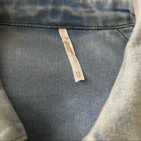 FREE PEOPLE Dynamite Stretch Denim Shirt Dress XS - Picture 5 of 8